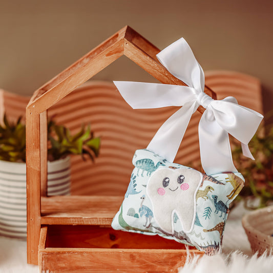 Grey Dino Tooth Fairy Pillow