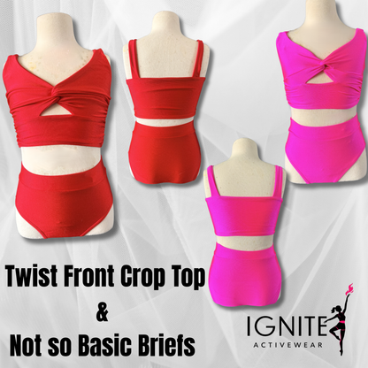 Ignite Activewear- Twist Front Crop Top