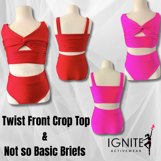 Ignite Activewear- Twist Front Crop Top
