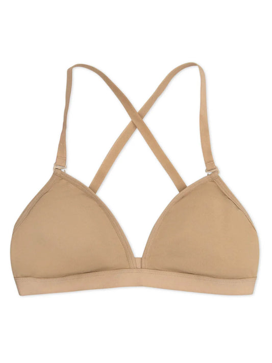 Capezio Deep Neck Clear Back Bra- GIRLS